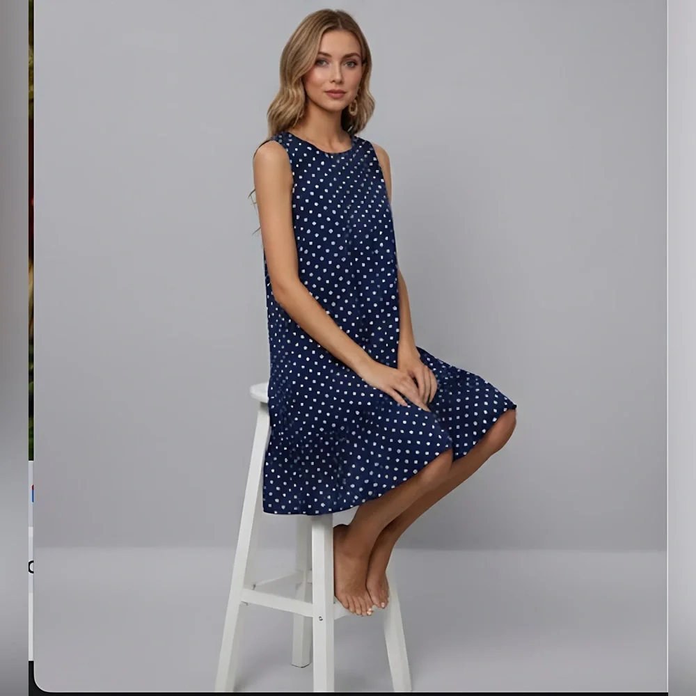 Polka Dot Ruffle Hem Dress - Picture 3 of 7
